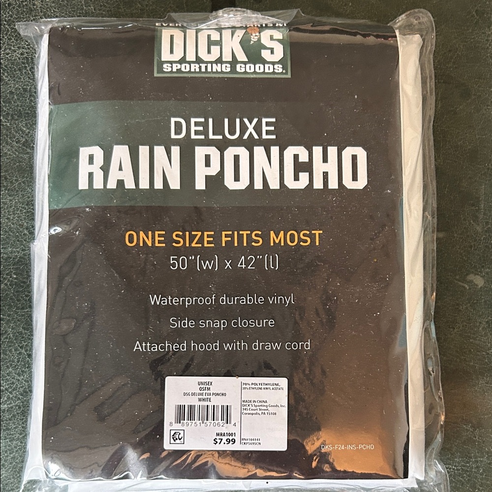 Dick’s Deluxe Rain Poncho - Black